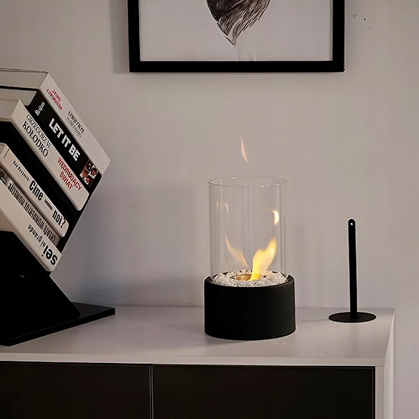 Biokominek wolnostojący czarny owalny - obrazek 4